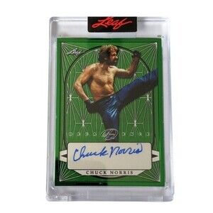 2022 Leaf Decadence Signed Chuck Norris Green Auto #d 4/4 Autograph